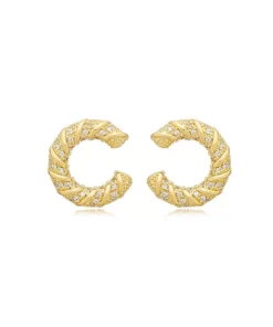 Meia Argola Torcida - Banho Ouro 18K