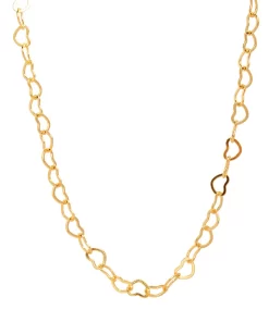 Colar Elos Corações - Banho Ouro 18K