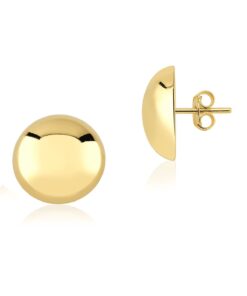 Brinco Botão Liso – Banho Ouro 18K