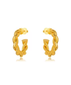 Argola Torcida - Banho Ouro 18K