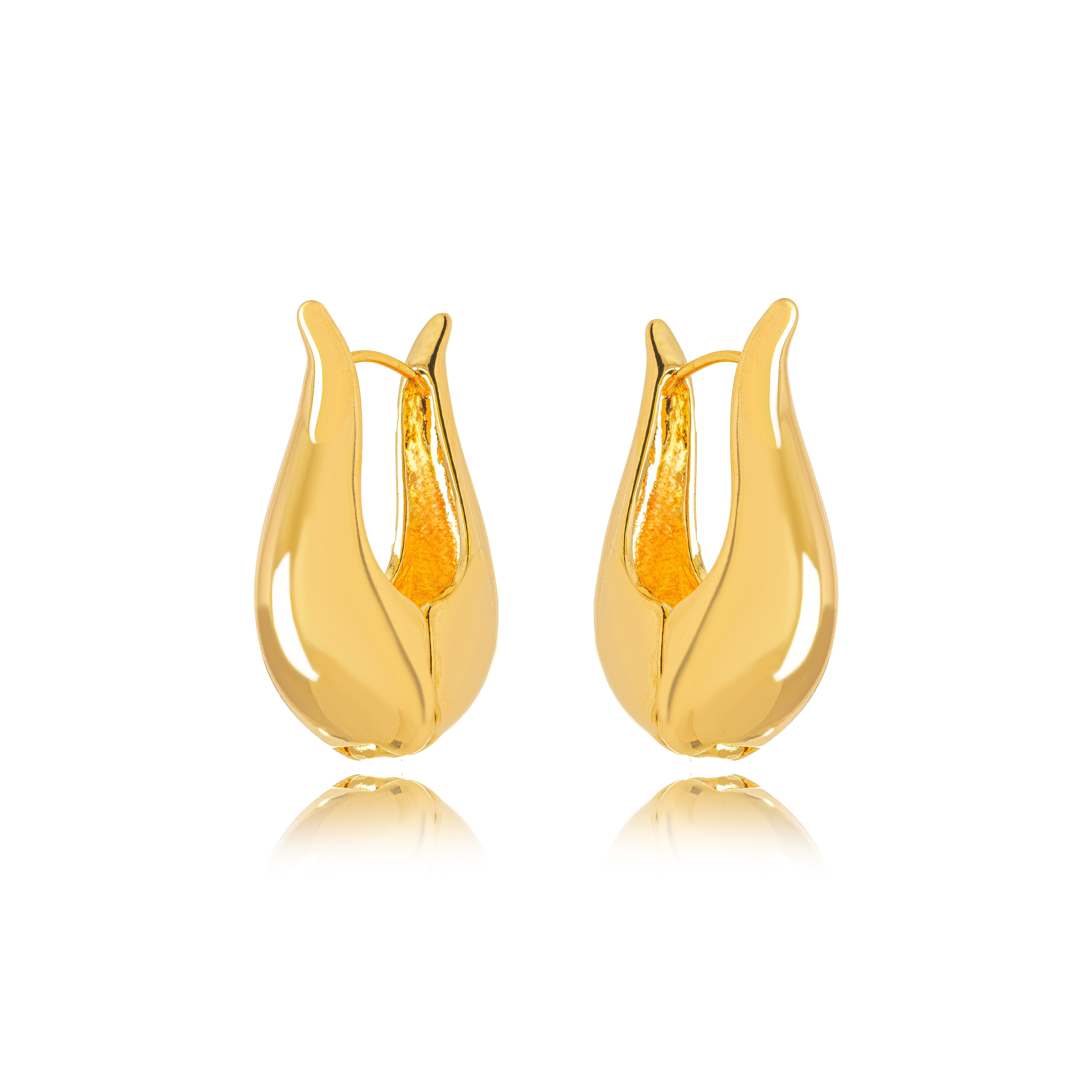 Argola Formato U - Banho de Ouro 18K