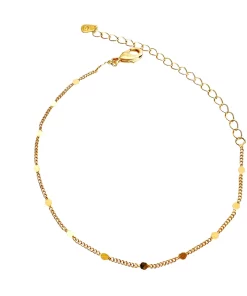 Pulseira Plaquinha Bolinha – Banho Ouro 18K