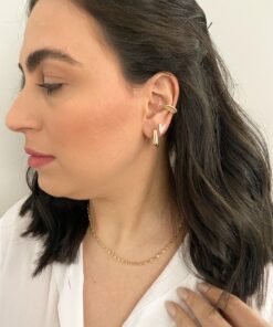 Alternative view of Colar Cordão Torcido - Banho Ouro 18K