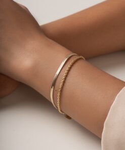 Alternative view of Pulseira Fita Lisa – Banho de Ouro 18K