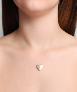 Alternative view of Colar Coração Fio Nylon – Banho Ouro 18K