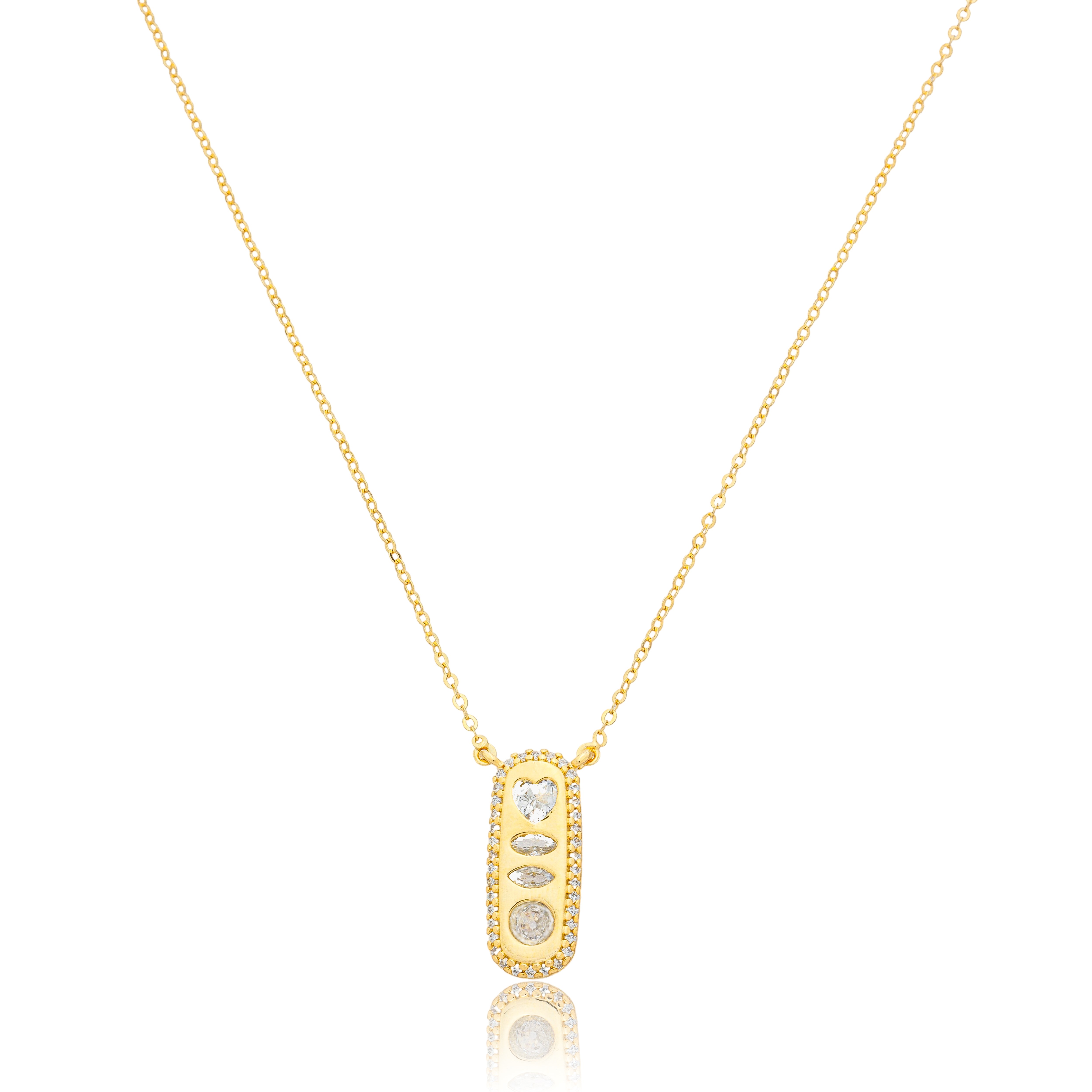 Colar Pingente Formatos - Banho Ouro 18K