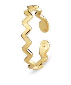 Anel ZigZag Regulável – Banho de Ouro 18K