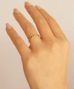 Alternative view of Anel Torcidinho Regulável – Banho de Ouro 18K