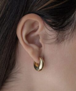 Alternative view of Argola Olivia - Banho Ouro 18K