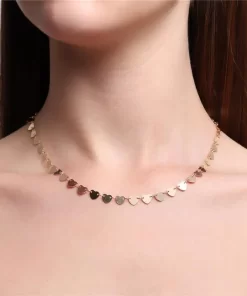 Alternative view of Choker Corações – Banho de Ouro 18K
