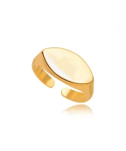 Anel Dedinho Oval Regulável – Banho de Ouro 18K