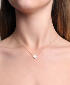 Alternative view of Colar Coração Madrepérola – Banho Ouro 18K