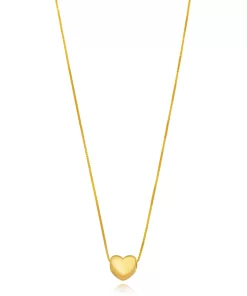 Colar Coração Solitário – Banho de Ouro 18K