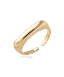 Anel Reto Robusto Regulável – Banho de Ouro 18K