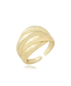 Anel Robusto 4 Linhas – Banho de Ouro 18K