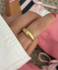 Anel Listras – Banho de Ouro 18K