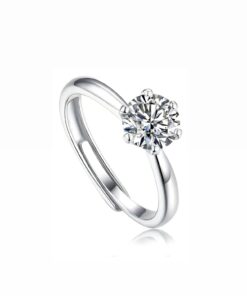 Anel Solitário – Banho Ródio Branco