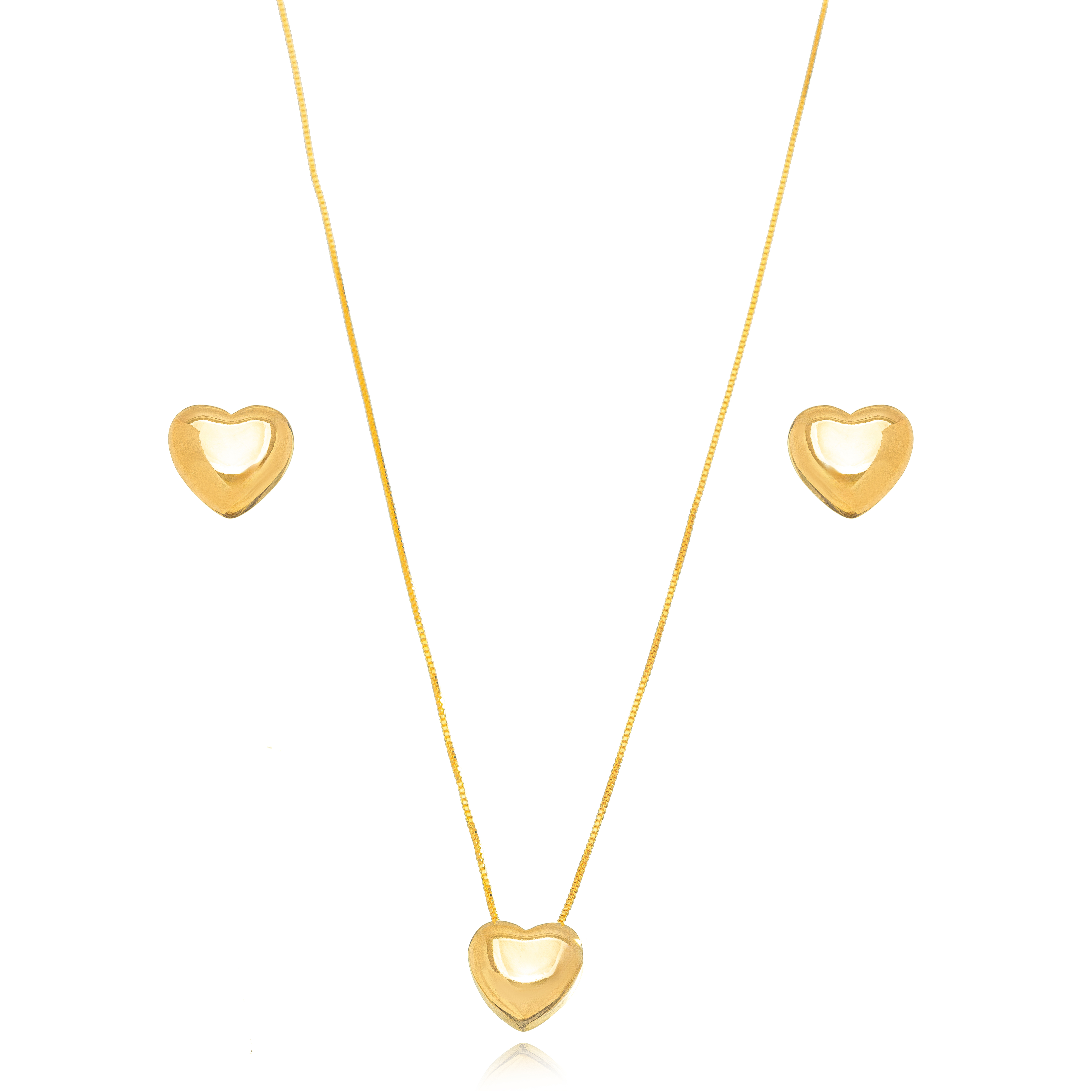 Conjunto Coração – Banho Ouro 18K